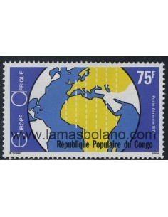 SELLOS DE REPUBLICA DEL CONGO 1977 - EUROPAFRIQUE - 1 VALOR - AEREO