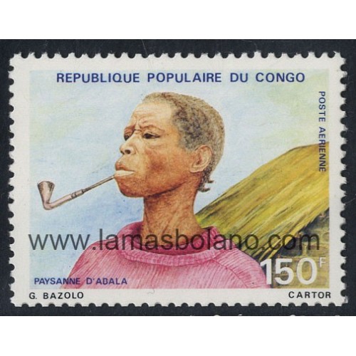 SELLOS DE REPUBLICA DEL CONGO 1979 - CAMPESINO DE ABALA - 1 VALOR - AEREO