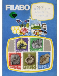  FOSILES Y MINERALES 5 SELLOS DE HUNGRIA - GRAN CALIDAD Y MAGNIFICA PRESENTACION - PAQUETE SELLOS