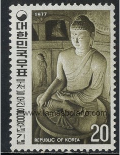 SELLOS DE COREA DEL SUR 1977 - 2600 ANIVERSARIO DEL NACIMIENTO DE BOUDDHA - 1 VALOR - CORREO
