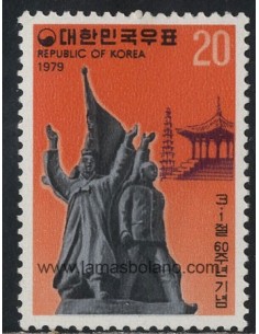 SELLOS DE COREA DEL SUR 1979 - 60 ANIVERSARIO DEL MOVIMIENTO DE INDEPENDENCIA SAMIL - 1 VALOR - CORREO