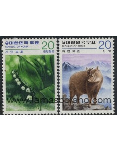 SELLOS DE COREA DEL SUR 1979 - PROTECCION DE LA NATURALEZA - 2 VALORES - CORREO