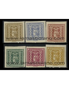 SELLOS DE AUSTRIA 1922 - 6 VALORES SEÑAL FIJASELLO - PERIODICOS SIN DENTAR