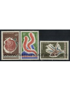 SELLOS DE COSTA DE MARFIL 1971 - FAUNA MARINA - 3 VALORES - CORREO