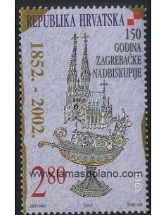 SELLOS CROACIA 2002 - 150 ANIVERSARIO DEL ARZOBISPADO DE ZAGREB - 1 VALOR - CORREO