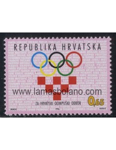 SELLOS CROACIA 1996 - APOYO AL EQUIPO OLIMPICO CROATA - 1 VALOR - BENEFICENCIA