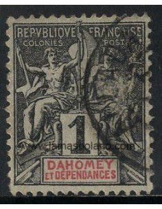 SELLOS DAHOMEY 1899 - 1 VALOR MATASELLADO - CORREO