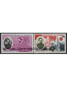 SELLOS DAHOMEY 1971 - JOHANNES KEPLER 400 ANIVERSARIO DEL NACIMIENTO DEL ASTRONOMO ALEMAN - 2 VALORES - AEREO