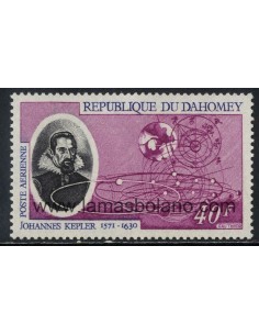 SELLOS DAHOMEY 1971 - JOHANNES KEPLER 400 ANIVERSARIO DEL NACIMIENTO DEL ASTRONOMO ALEMAN - 1 VALOR - AEREO