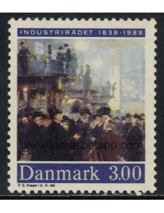 SELLOS DINAMARCA 1988 - FEDERACION DANESA DE INDUSTRIAS SESQUICENTENARIO - 1 VALOR - CORREO