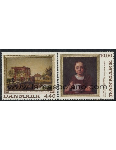 SELLOS DINAMARCA 1989 - PINTURAS DE ARTISTAS DANESES - 2 VALORES - CORREO