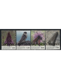 SELLOS DINAMARCA 2009 - FAUNA Y FLORA DE LA ISLA MONT KLINT - 4 VALORES - CORREO