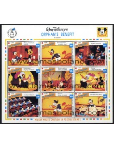 SELLOS SAN VICENTE 1993 - WALT DISNEY, 60º ANIVERSARIO GOOFY - 9 VALORES EN HOJA BLOQUE - CORREO 