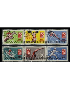 SELLOS RUSIA 1964 - OLIMPIADA DE TOKYO - 6 VALORES MATASELLADOS - CORREO