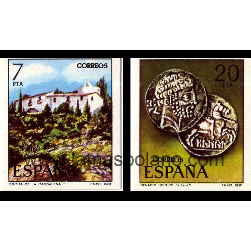 SELLOS ESPAÑA 1981  - TURISMO - 2 VALORES (PROCEDENTES DE ENTEROS POSTALES) - CORREO