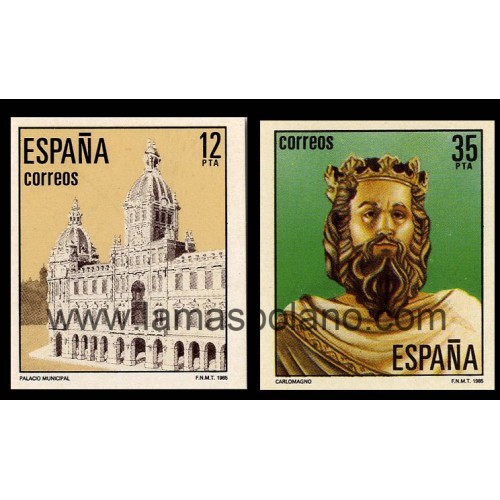 SELLOS ESPAÑA 1985  - TURISMO - 2 VALORES (PROCEDENTES DE ENTEROS POSTALES) - CORREO