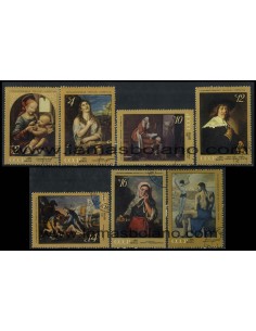 SELLOS RUSIA 1971 - PINTURAS DE MAESTROS EXTRANJEROS EN LOS MUSEOS SOVIETICOS - 7 VALORES MATASELLADOS - CORREO