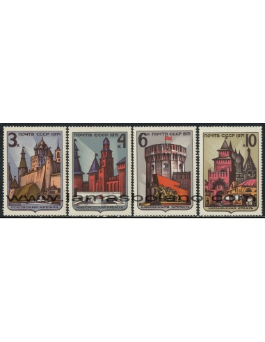 SELLOS RUSIA 1971 - MONUMENTOS HISTORICOS - 4 VALORES - CORREO