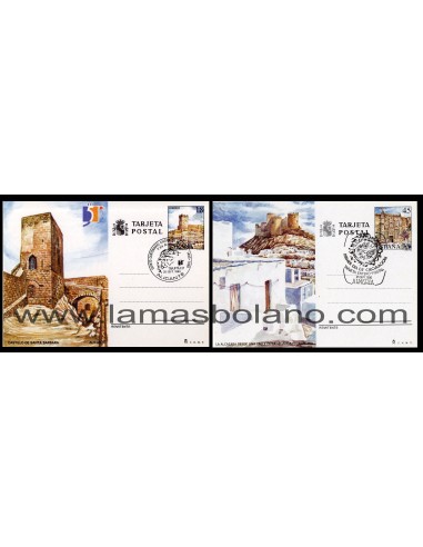 SELLOS ESPAÑA 1990 - ENTERO POSTAL - TURISMO - MATASELLO QUINTO CENTENARIO CIUDAD ALICANTE - 2 VALORES