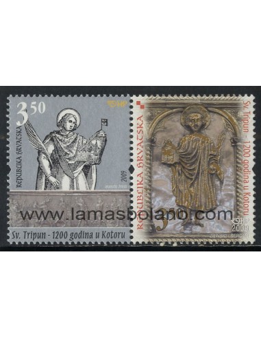 SELLOS CROACIA 2009 - RELIQUIAS DE SAN TRIPUN - 2 VALORES - CORREO 