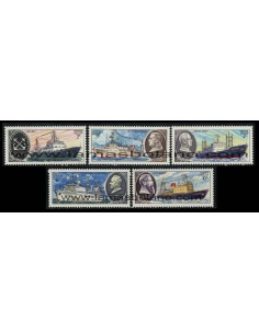 SELLOS RUSIA 1980 - FLOTA SOVIETICA PARA LA INVESTIGACION CIENTIFICA - BARCOS - 6 VALORES - CORREO