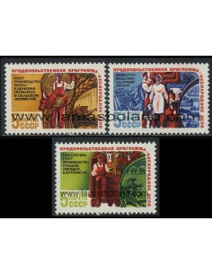 SELLOS RUSIA 1983 - PROGRAMA ALIMENTARIO - 3 VALORES - CORREO