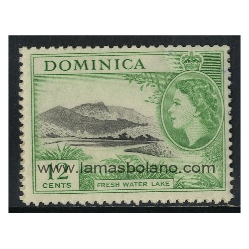 SELLOS DOMINICA 1954 - LAGO DE AGUA DULCE - 1 VALOR - CORREO
