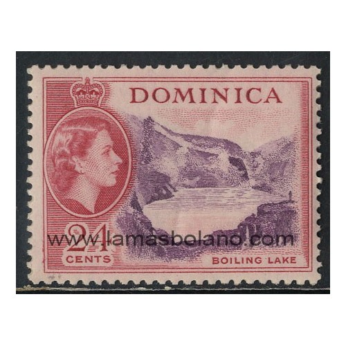 SELLOS DOMINICA 1954 - LAGO HIRVIENTE - 1 VALOR - CORREO
