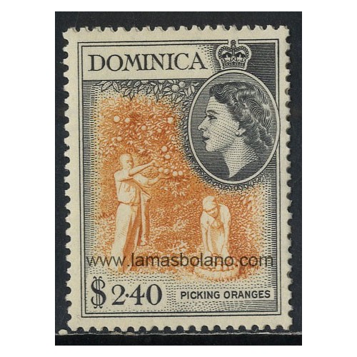 SELLOS DOMINICA 1954 - NARANJAS DE LA COSECHA - 1 VALOR - CORREO