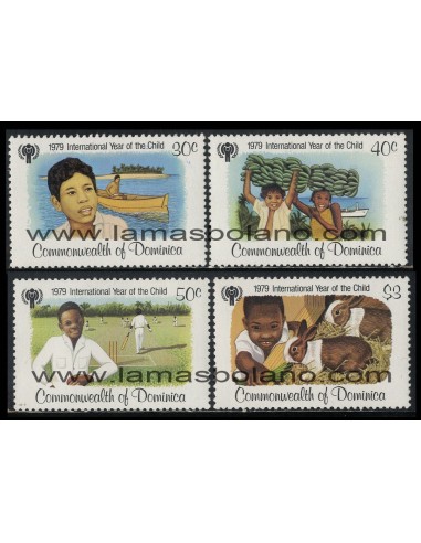 SELLOS DOMINICA 1979 - AÑO INTERNACIONAL DEL NIÑO - 4 VALORES - CORREO
