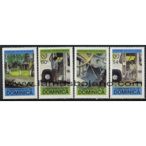 SELLOS DOMINICA 1981 - AÑO INTERNACIONAL DEL MINUSVALIDO - 4 VALORES - CORREO