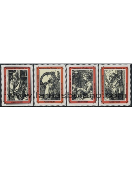 SELLOS DOMINICA 1993 - NAVIDAD - PINTURAS DE ALBRECHT DURER - 4 VALORES - CORREO