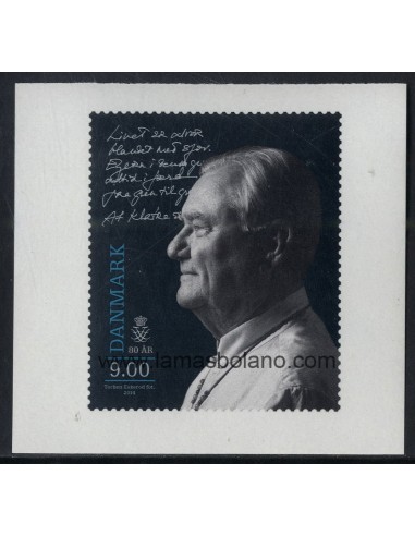 SELLOS DINAMARCA 2014 - 80º ANIVERSARIO DEL PRÍNCIPE HENRIK - 1 VALOR AUTOADHESIVO - CORREO 