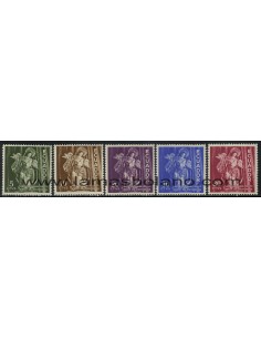 SELLOS ECUADOR 1959 - VIRGEN DE QUITO DE BERNARDO DE LEGARDA Y DEL ARCO - 5 VALORES - CORREO