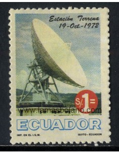 SELLOS ECUADOR 1973 - INAUGURACION DE LA ESTACION PARA SATELITES DE CHILLOTAL - 1 VALOR - CORREO