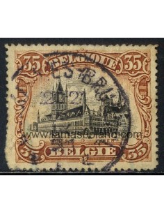 SELLOS BELGICA 1915 - LONJA DE LOS PAÑOS DE YPRES - 1 VALOR MATASELLADO - CORREO