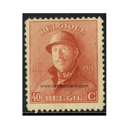 SELLOS BELGICA 1919-20 - ALBERTO I APODADO REY SOLDADO - 1 VALOR SIN GOMA - CORREO