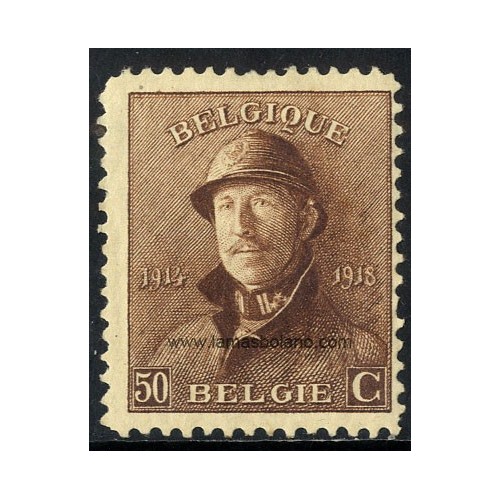 SELLOS BELGICA 1919-20 - ALBERTO I APODADO REY SOLDADO - 1 VALOR FIJASELLO - CORREO