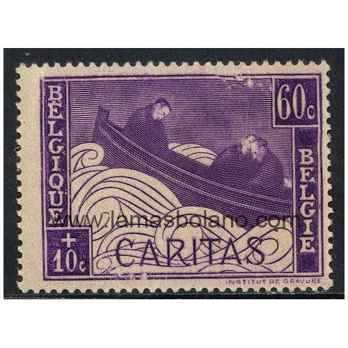 SELLOS BELGICA 1927 - A BENEFICIO DE LOS TUBERCULOSOS Y HERIDOS DE GUERRA - 1 VALOR SIN GOMA - CORREO