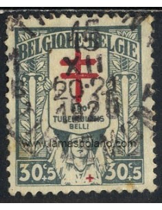 SELLOS BELGICA 1925 - A BENEFICIO DE LOS TUBERCULOSOS DE GUERRA - 1 VALOR MATASELLADO - CORREO