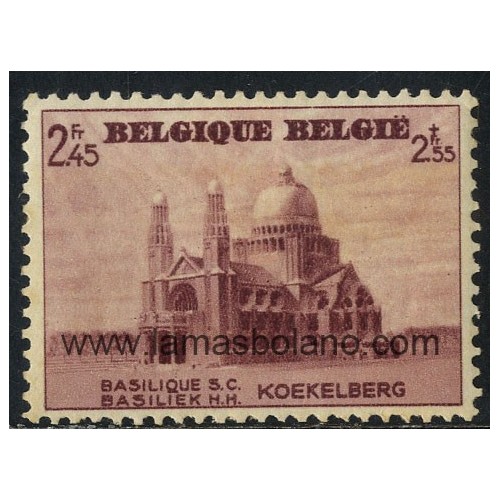 SELLOS BELGICA 1938 - A BENEFICIO DE LA BASILICA DE KOEKELBERG - 1 VALOR FIJASELLO - CORREO