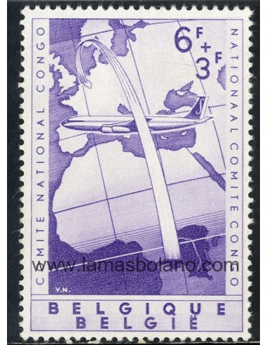 SELLOS BELGICA 1960 - POR LOS REFUGIADOS DEL CONGO - 1 VALOR - CORREO