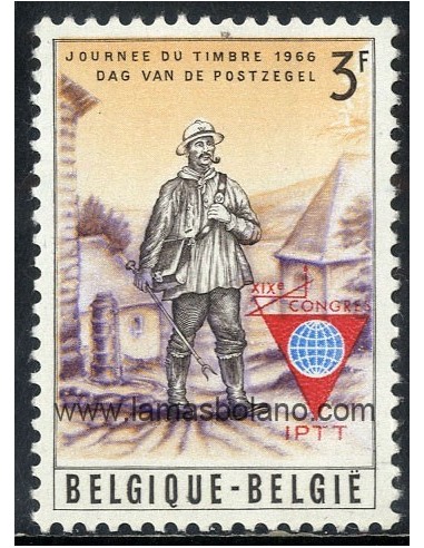 SELLOS BELGICA 1966 - 19 CONGRESO INTERNACIONAL DEL PERSONAL DE CORREOS, TELEGRAFOS Y TELEFONOS - 1 VALOR - CORREO