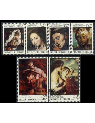 SELLOS BELGICA 1976 - PEDRO PABLO RUBENS 400 ANIVERSARIO NACIMIENTO - 6 VALORES - CORREO