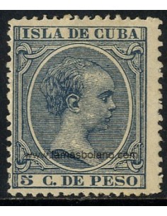SELLOS CUBA 1896-97 - ALFONSO XIII - 1 VALOR FIJASELLO - CORREO
