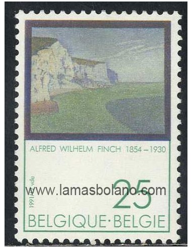 SELLOS BELGICA 1991 - ALFRED WILHELM FINCH HOMENAJE - 1 VALOR - CORREO