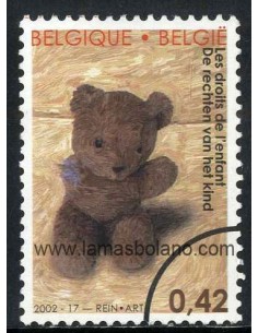 SELLOS BELGICA 2002 - LOS DERECHOS DEL NIÑO - 1 VALOR MATASELLADO - CORREO