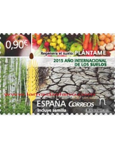 SELLOS ESPAÑA 2015 - AÑO INTERNACIONAL DE LOS SUELOS - 1 VALOR - CORREO