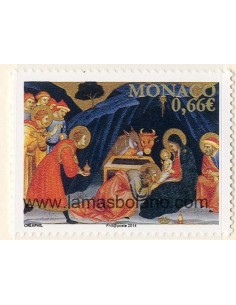 SELLOS MONACO 2014 - NAVIDAD - 1 VALOR - CORREO 
