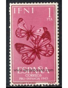 SELLOS IFNI 1963 - PRO INFANCIA - MARIPOSAS - ANTHOCHARIS EUPHENO - 1 VALOR - CORREO